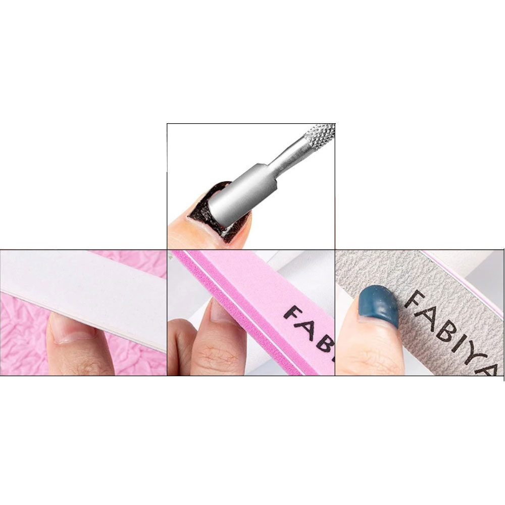 (4-tlg. Set) Pediküre Maniküre Finger Fuss Nagel Pflege-Set - Silber / Pink