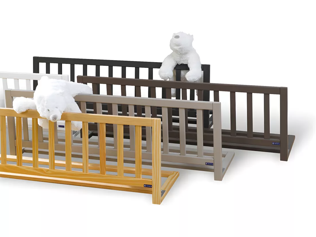 Barrière de lit enfant bois massif gris clair NOÉ