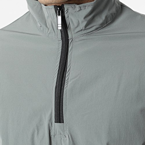 Ensemble De Survetement Veste Col Zippé Pantalon Jogging Vert Kaki Foncé