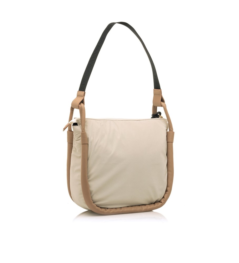 Bolsa Mariamare de veludo cotelê bege