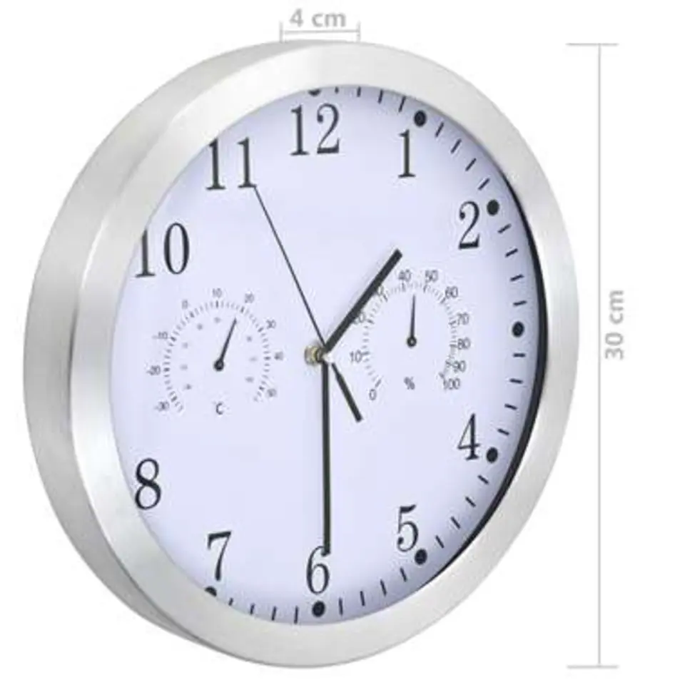 vidaXL - Wandklok - Wit - Aluminium