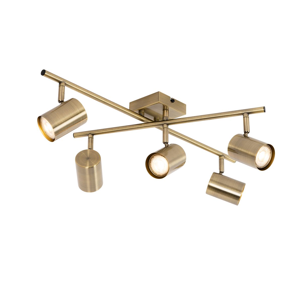 Moderne plafondlamp brons 5-lichts verstelbaar rechthoekig - Jeana