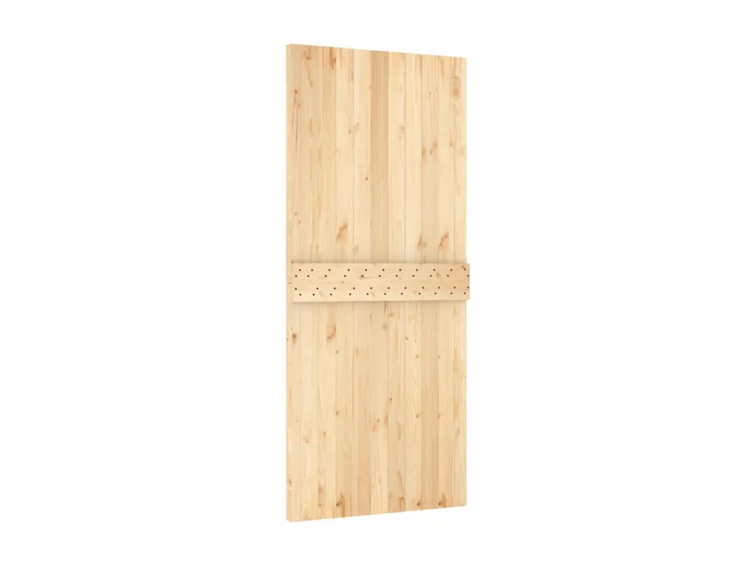 Porte coulissante et kit de quincaillerie 90x210 cm pin massif