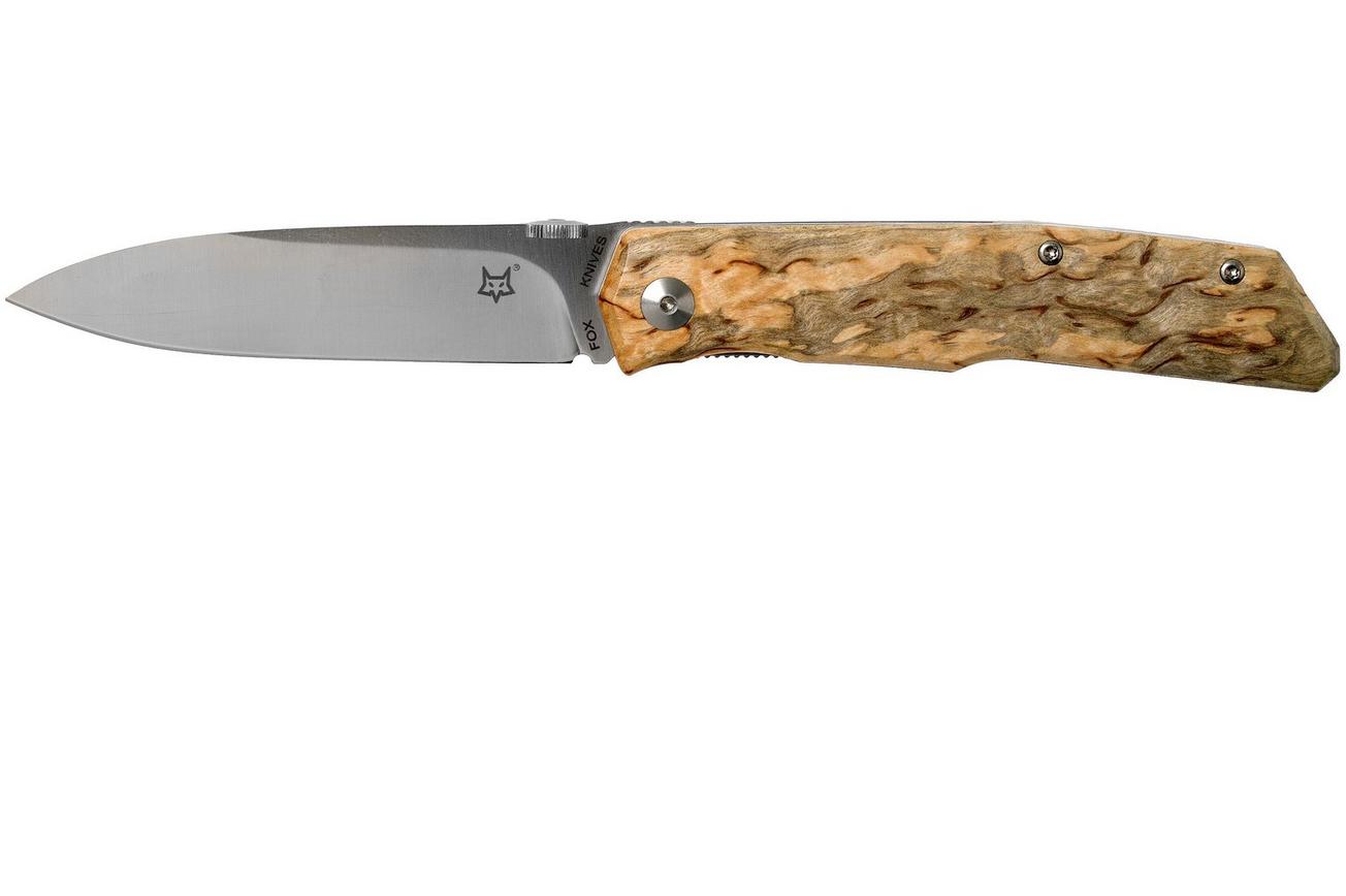 Fox Knives FX-525BE Curly Birch zakmes, Bob Terzuola design