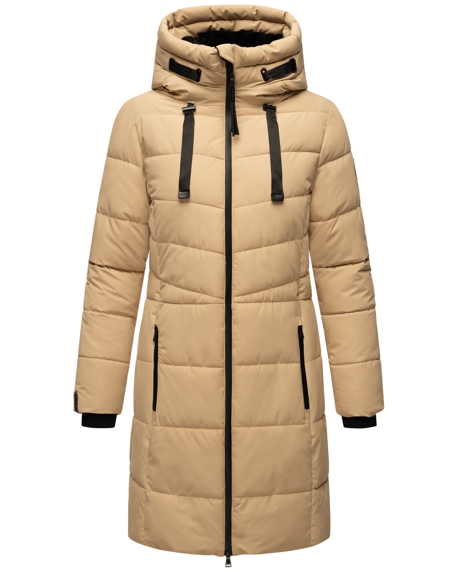 MARIKOO Damen Winter Steppmantel Stepp Jacke Teddyfell Mantel Parker warm mit Kapuze Natsukoo