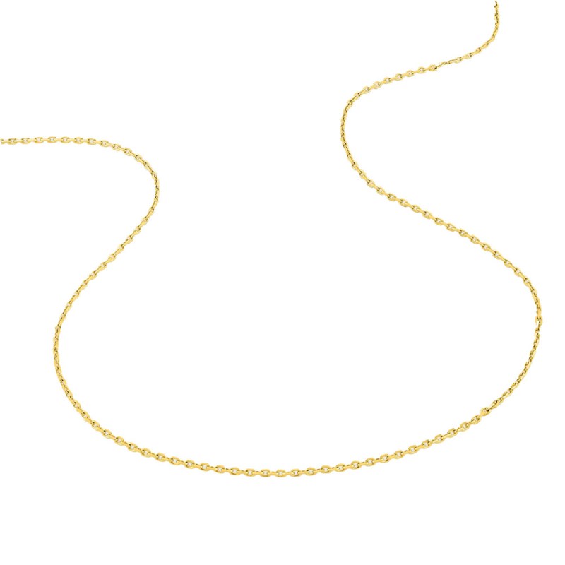 Chaîne mixte 40 cm - Forçat Diamanté - Or 18 Carats - Largeur 1.15 mm