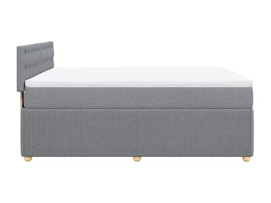 Sommier à lattes de lit avec matelas Gris clair 140x190cm Tissu