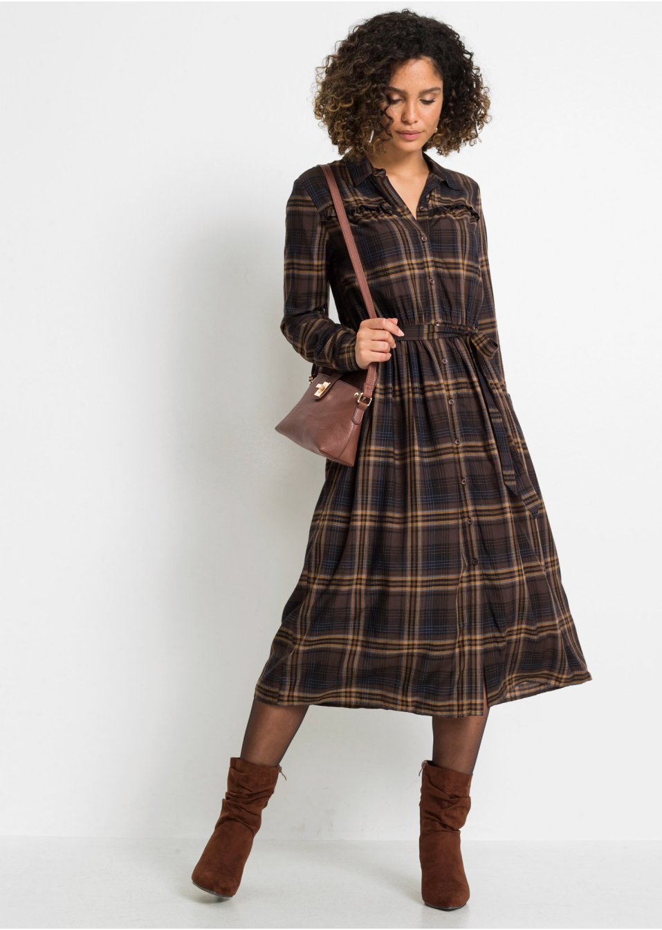 Robe-chemise à carreaux