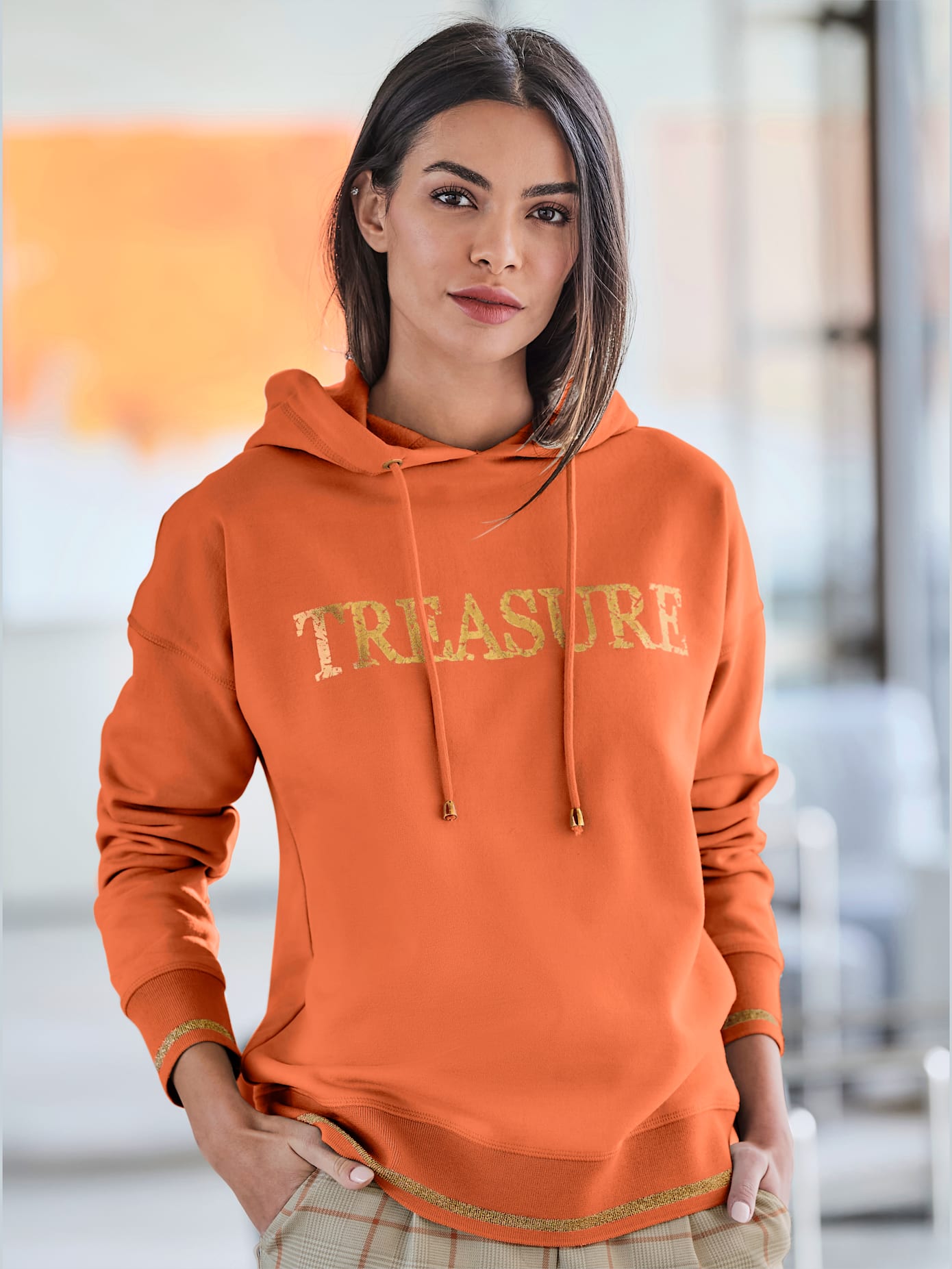 Sweat-shirt imprimé métallique mode