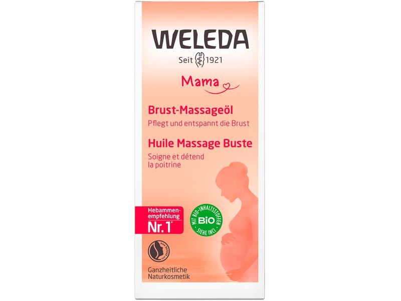 WELEDA Pflegeöl Brust-Massageöl 50 ml Mildes Stillöl mit ätherischen Ölen aus Fenchel und Kümmel