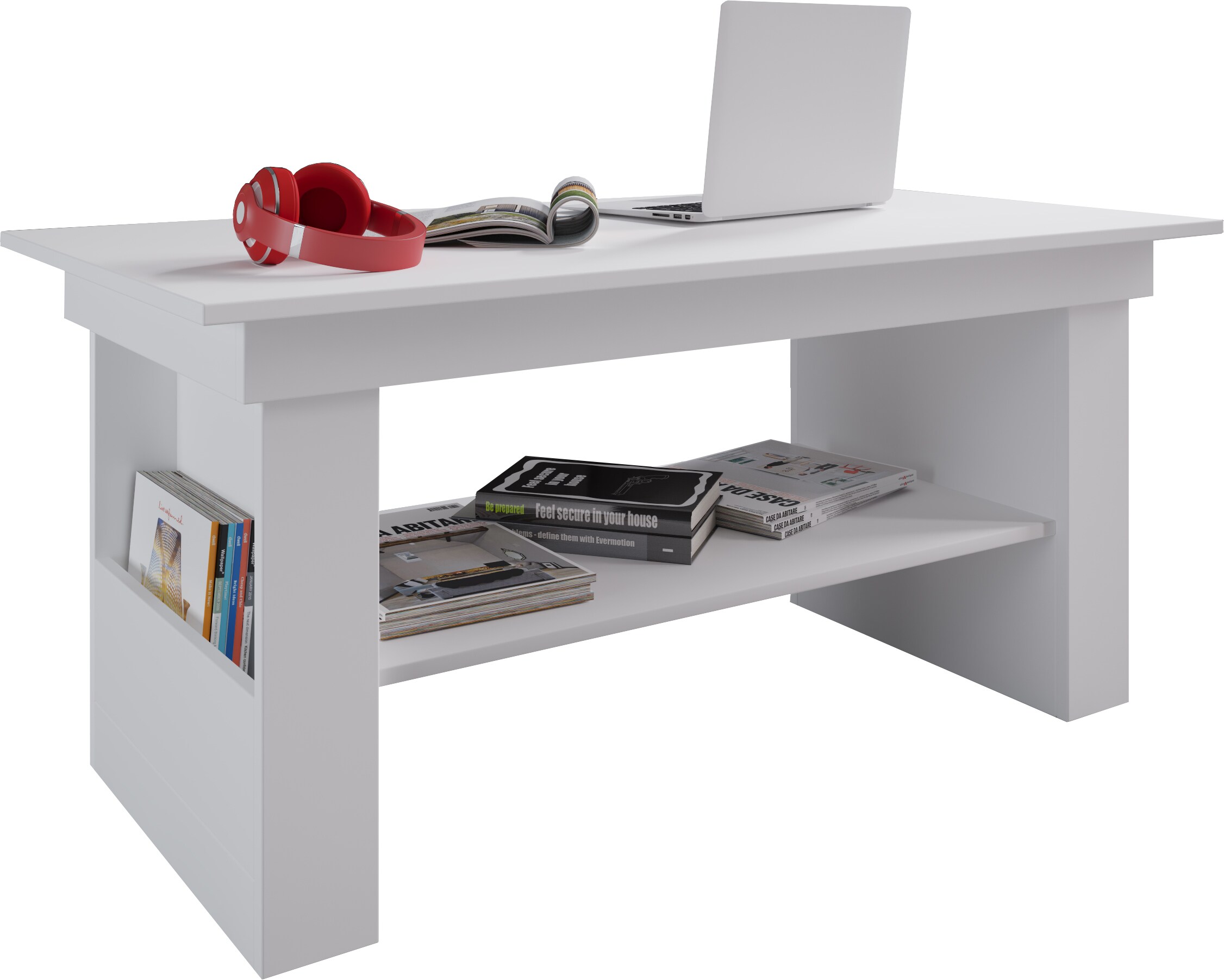 VCM Holz Couchtisch Sofatisch Wohnzimmertisch Kobila höhenverstellbar ausziehbar