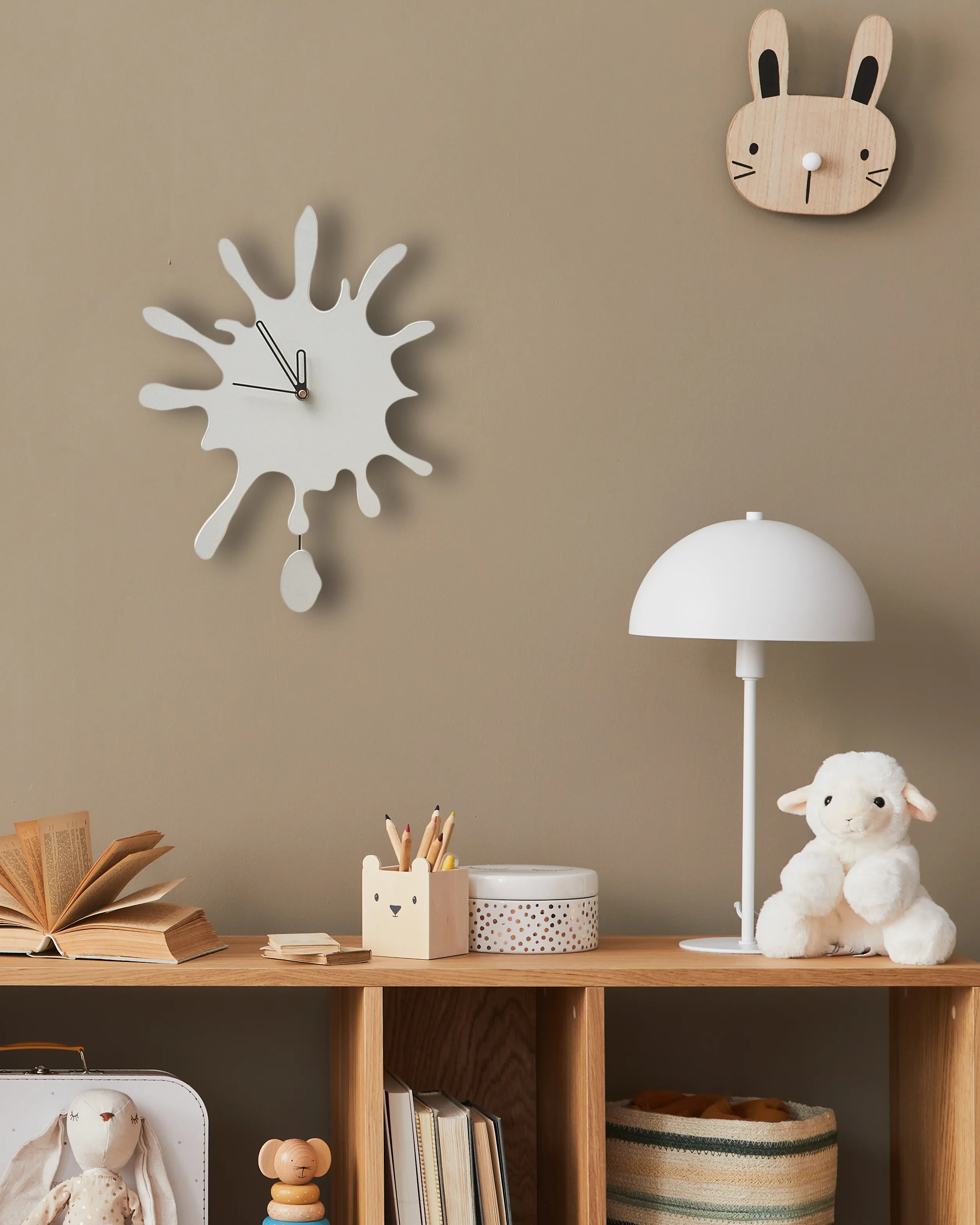 Wandklok FULLY 27 cm Wit