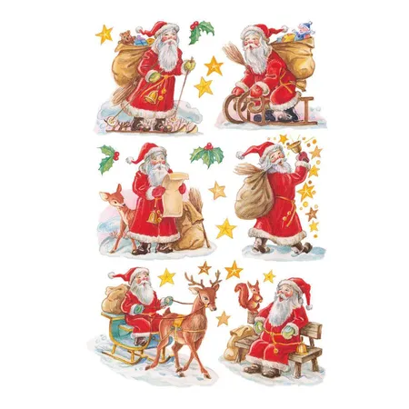 Avery Zweckform Z-Design 52402 Weihnachtssticker, Weihnachtsmänner, 2 Bogen/18 Sticker