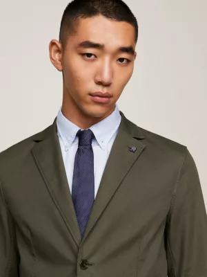 Blazer Slim Fit com Monograma TH em Sarja