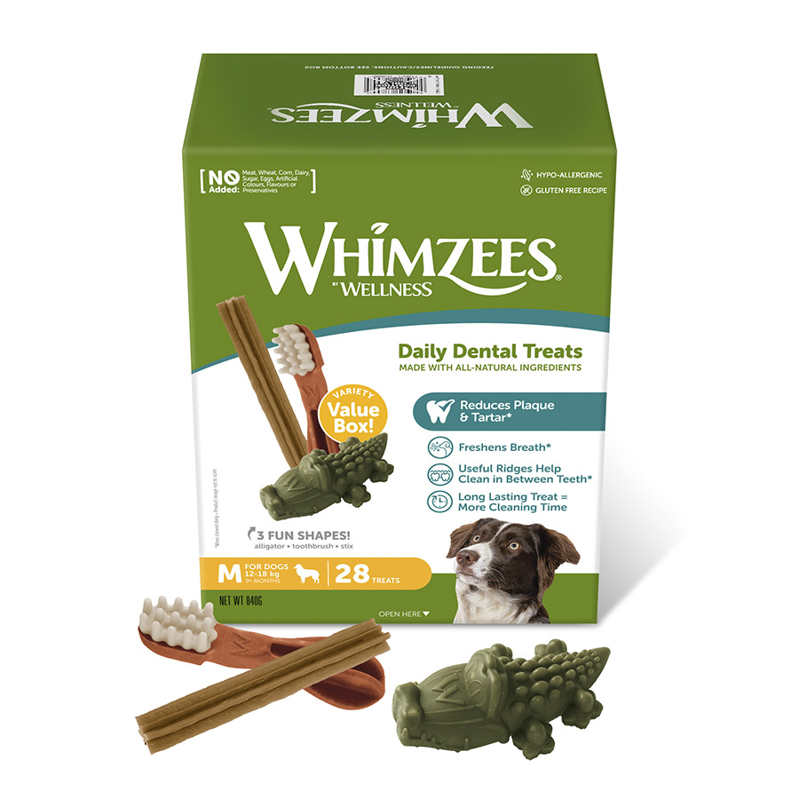 Whimzees Mix de Petiscos Dentais para Cães de Porte Médio
