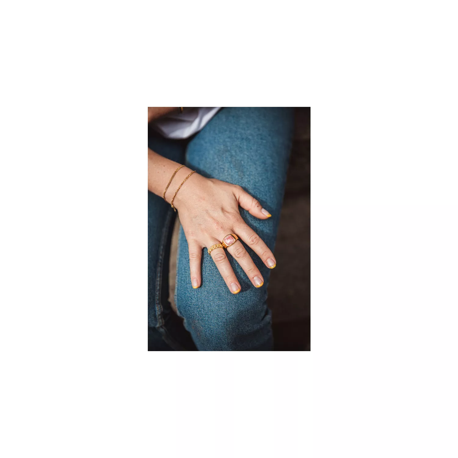 IX Studios Crunchy Curb Ring 22 kt. Forgyldt Sølv DMN0309GDHA