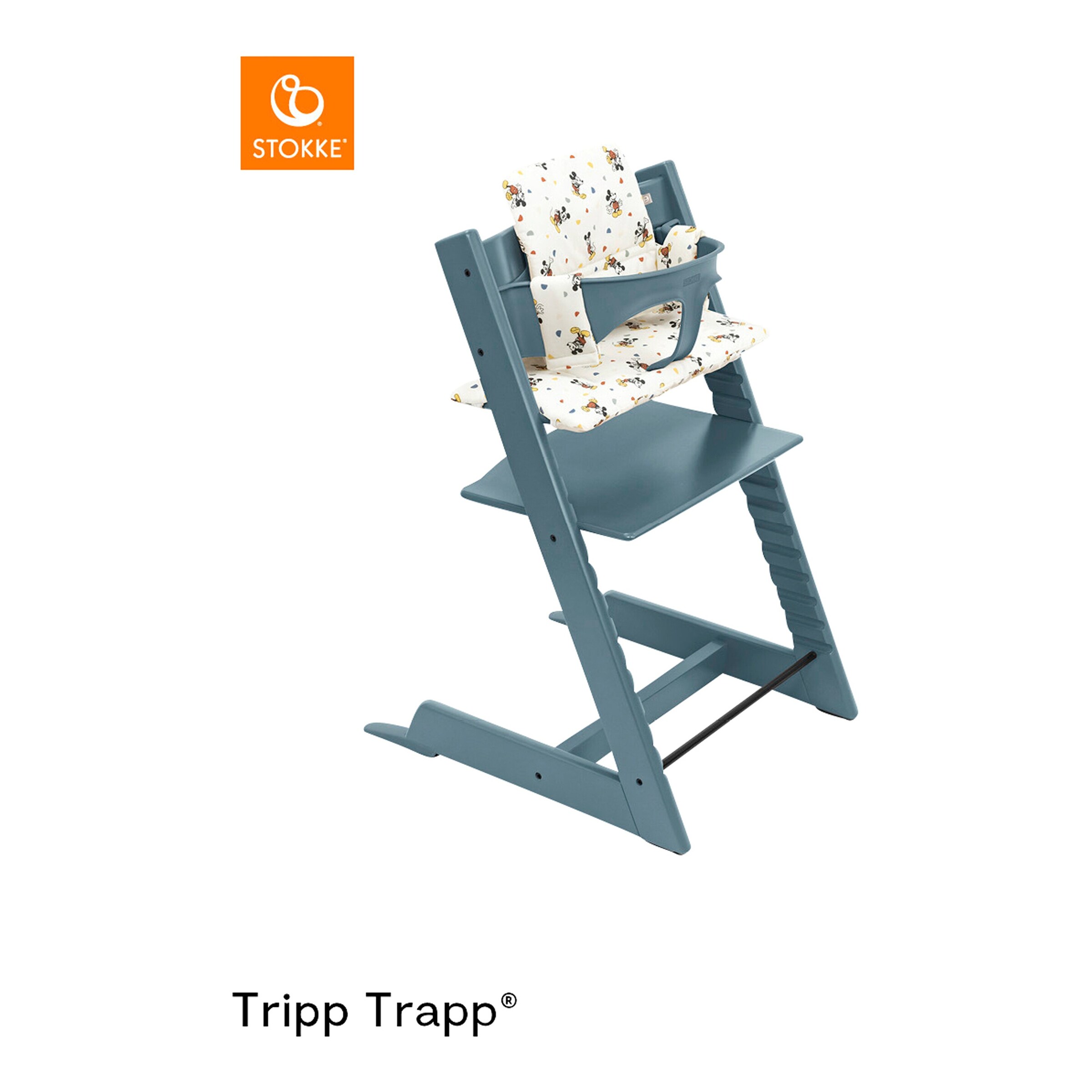 Stokke® - TRIPP TRAPP® Classic Sitzkissen Organic Cotton mit schmutzabweisender Beschichtung Mickey Celebration