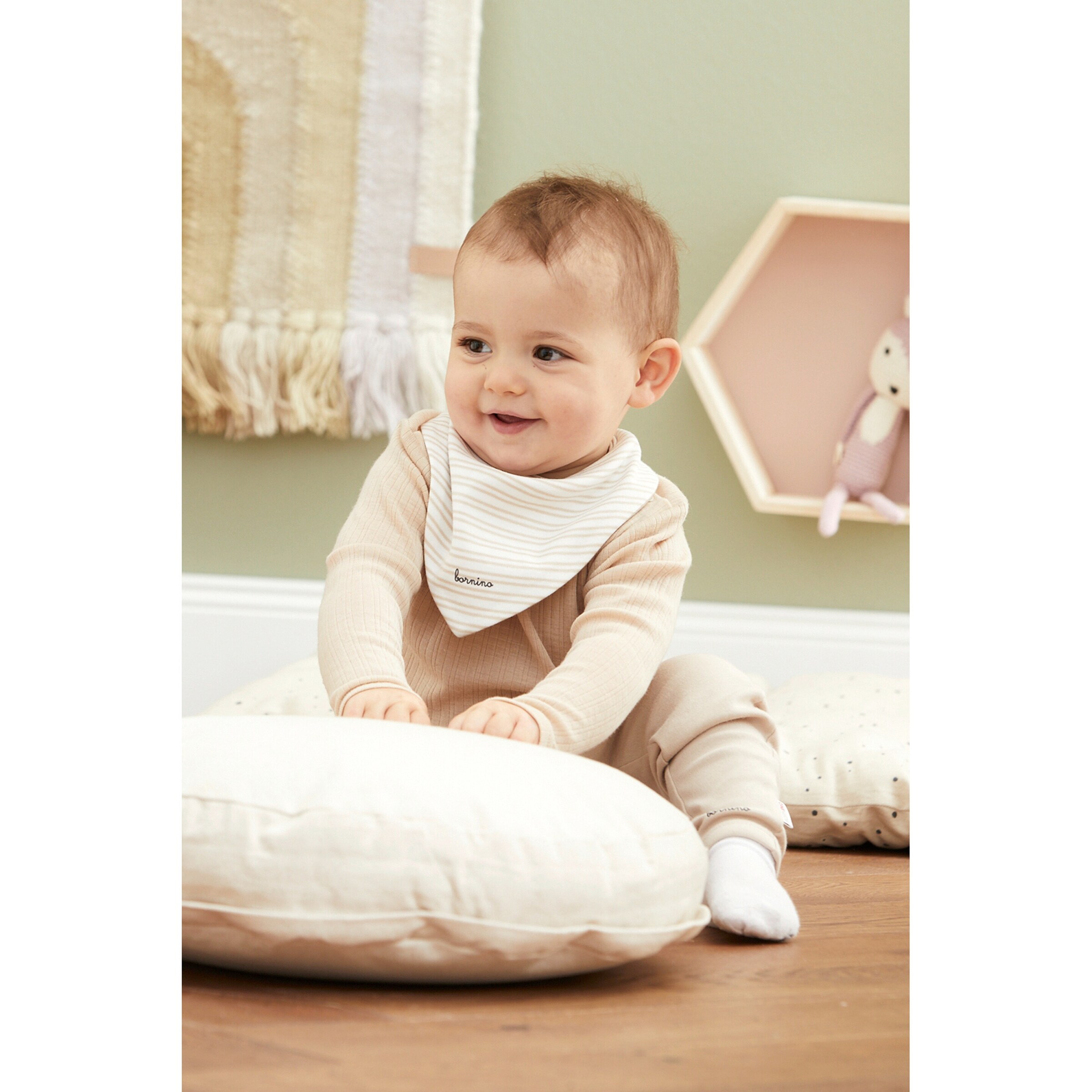 Bornino - Lieblinge 3er-Pack Wende-Dreieckstücher beige/braun/schwarz