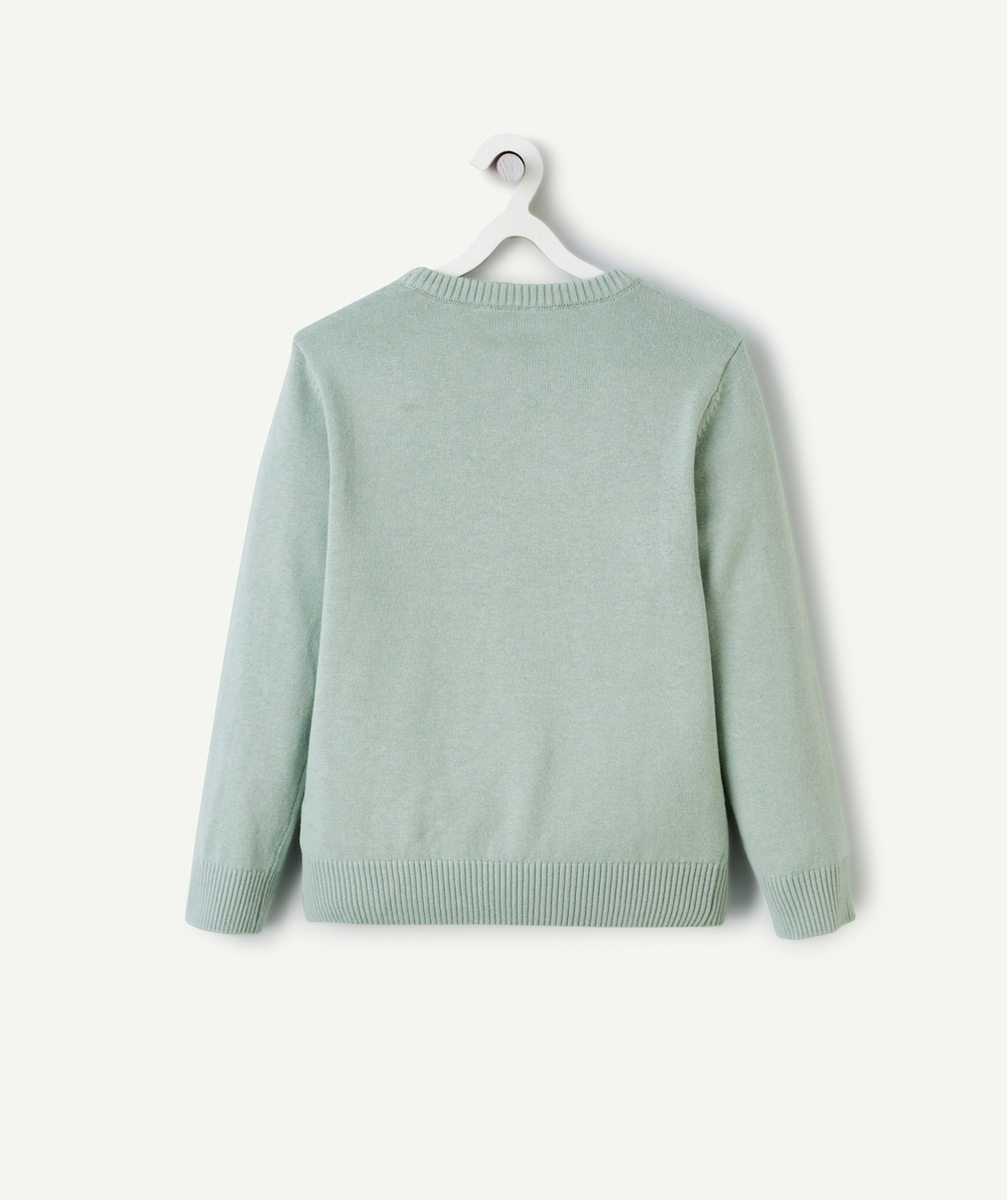 PULL MANCHES LONGUES GARÇON VERT