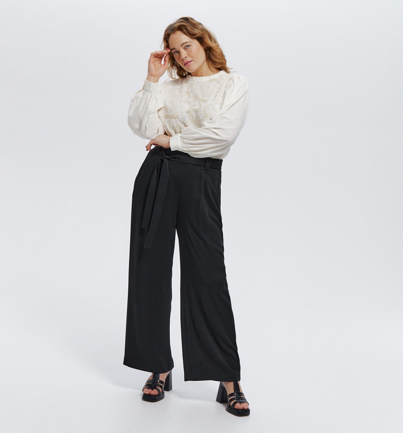 Pantalon large femme - Noir