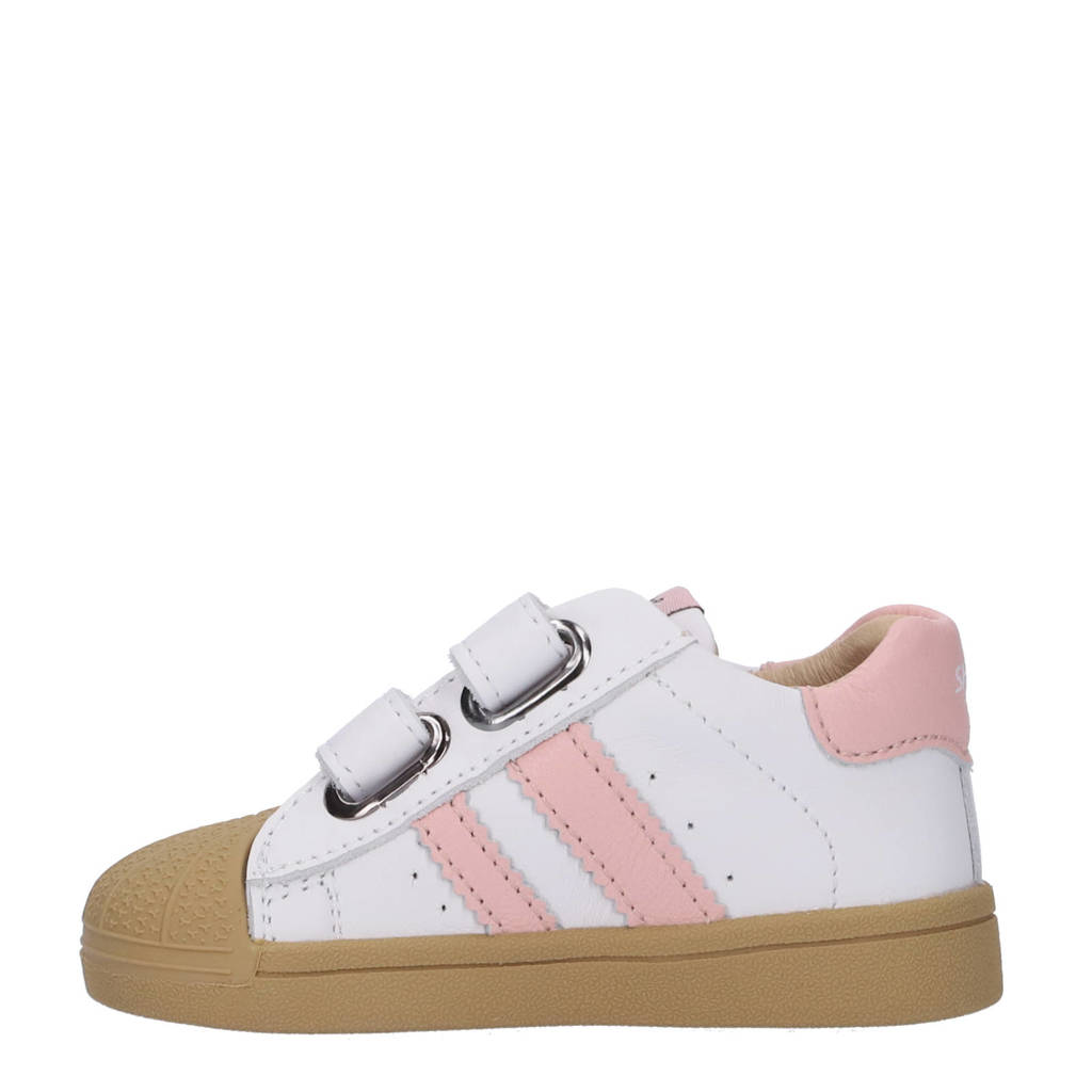 Shoesme leren sneakers wit/roze