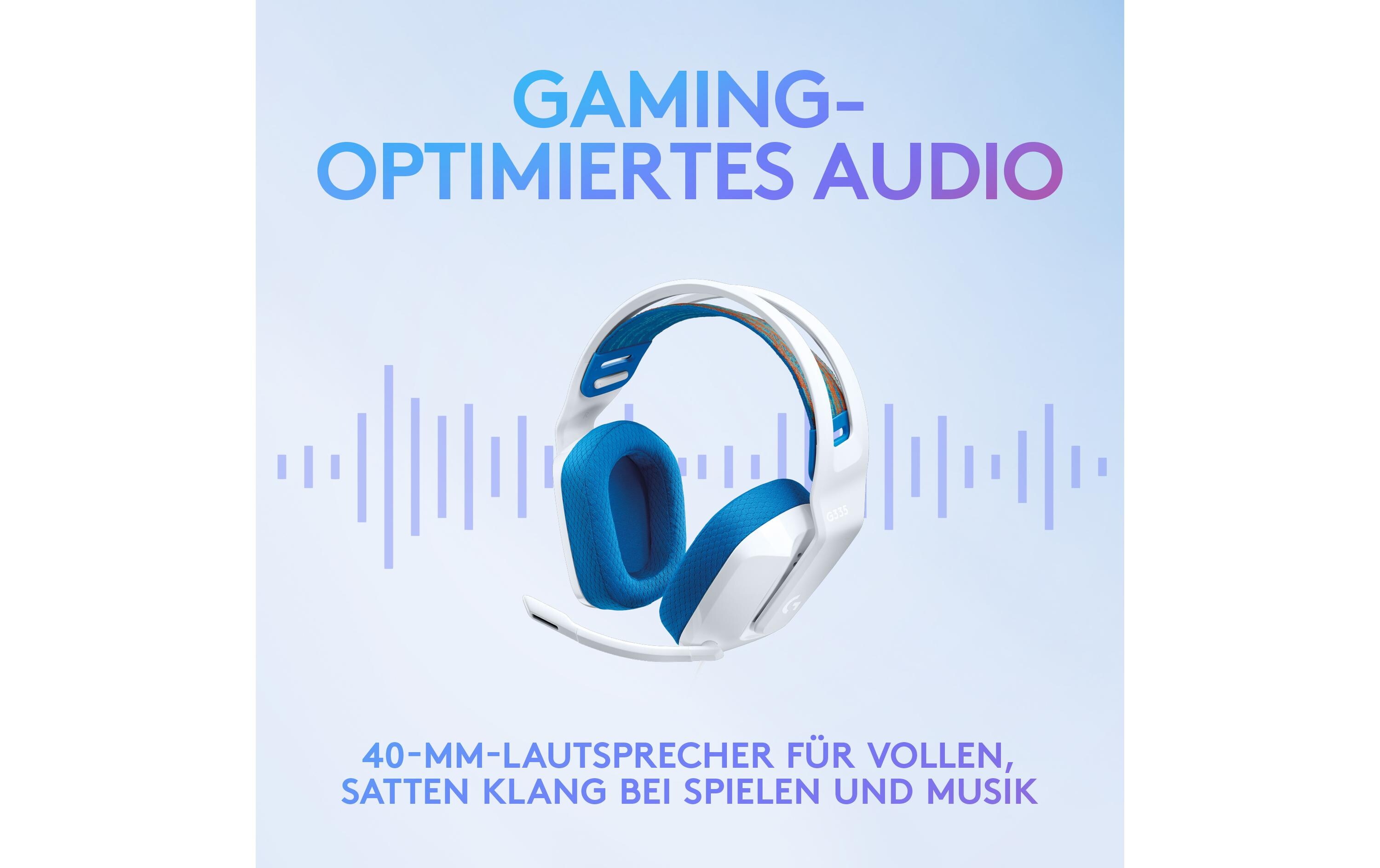 Headset G335 Gaming WeissKomfortables Gaming-Headset für PC und Spielkonsolen