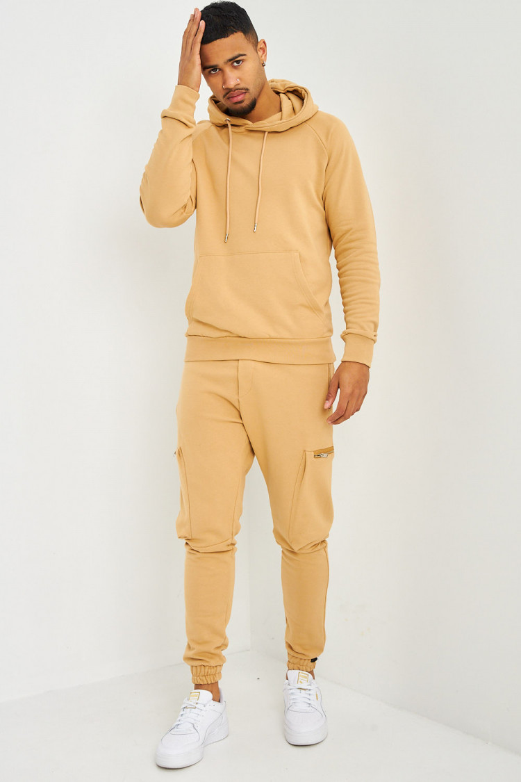 Sweat à capuche basic camel