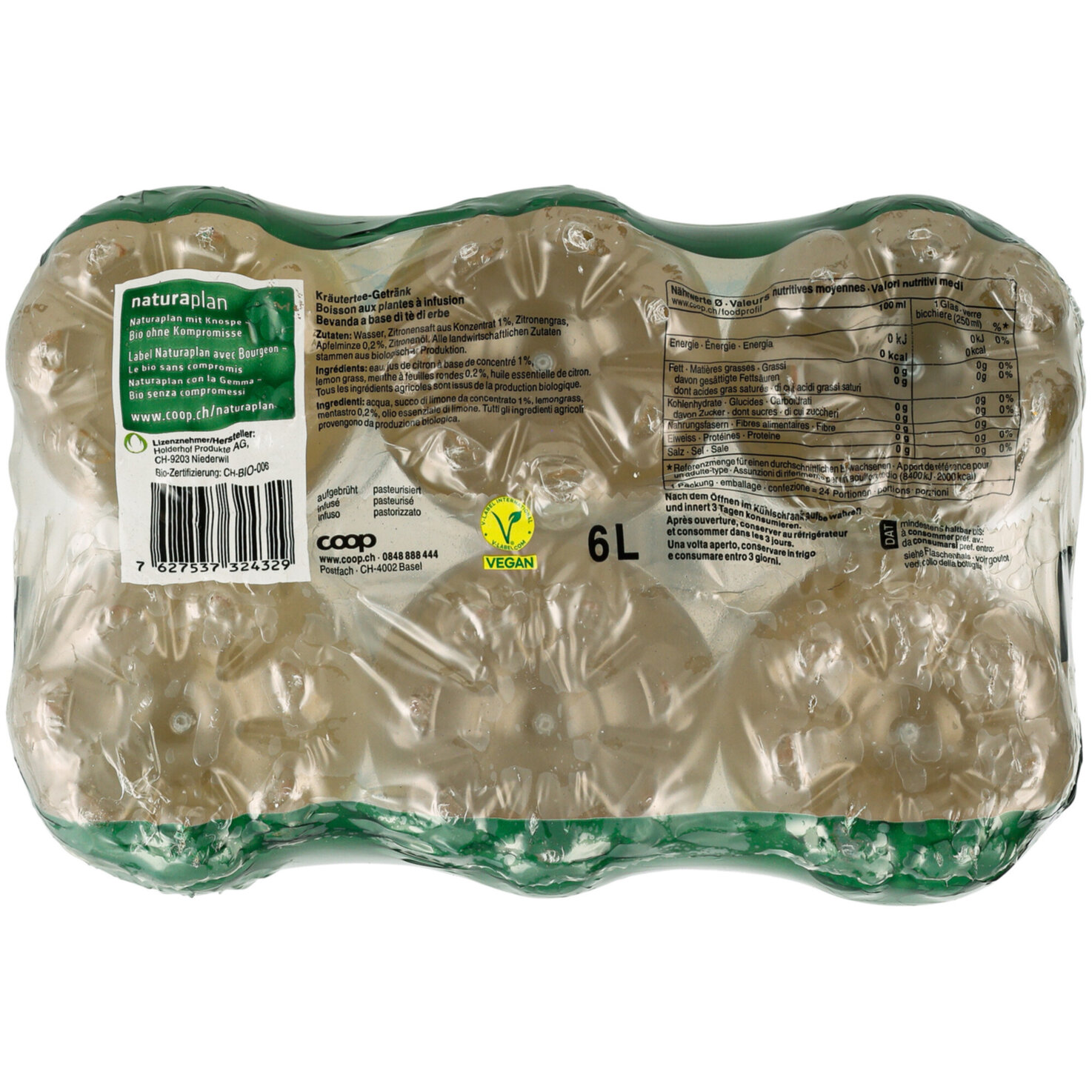 Naturaplan Bio Mint Lemon ohne Zuckerzusatz 6x1l