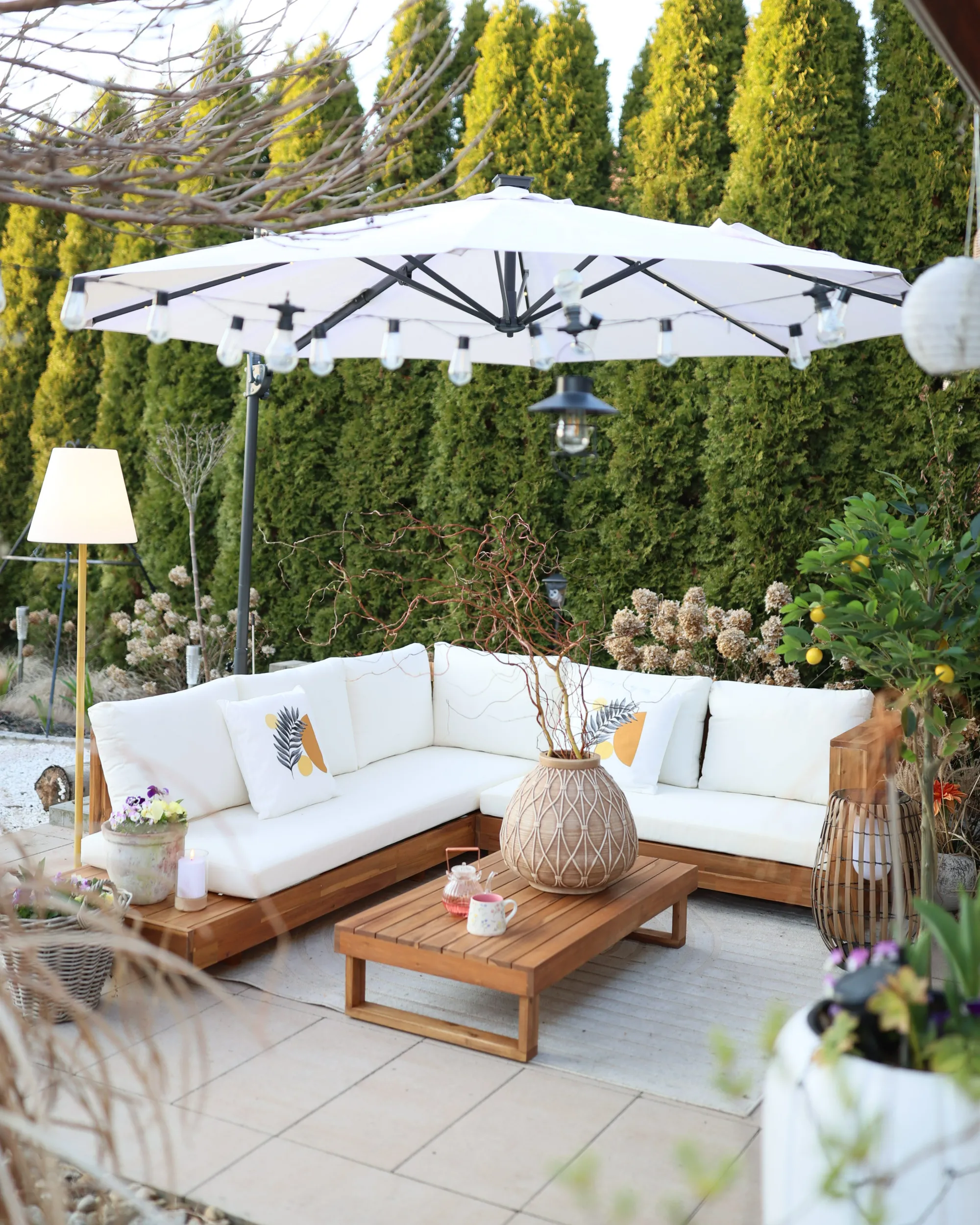 Tuin hoekloungeset met tafel 5-zits MARETTIMO linkszijdig Gecertificeerd acaciahout Bruin