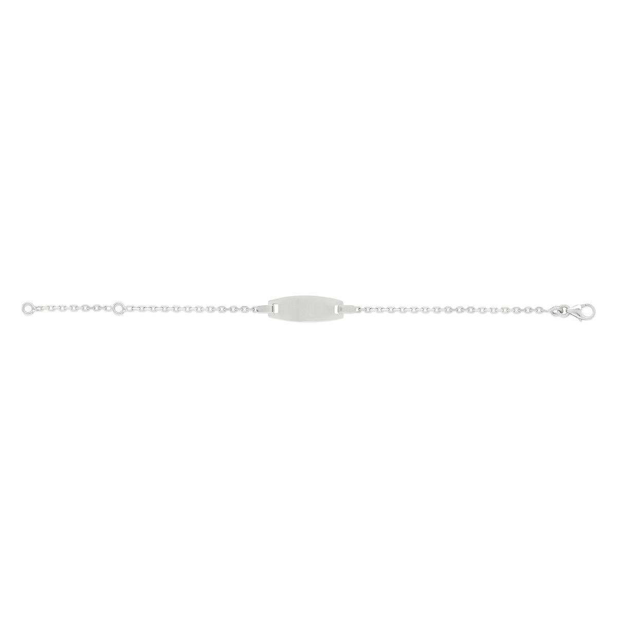 Gourmette personnalisable bébé or blanc 750