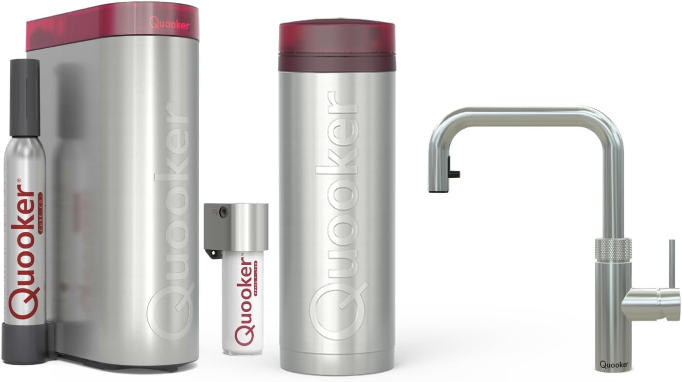 Quooker Flex Square | Reservoirs PRO3 | CUBE & Filter | Voll-Edelstahl | sofort-Kochend-Wasserhahn