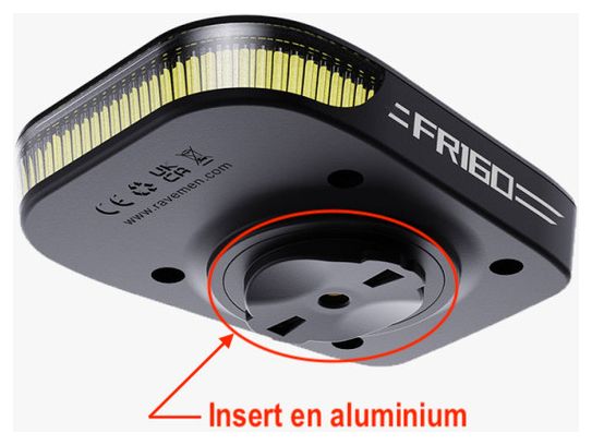 Éclairage avant vélo Ravemen FR160 ALU avec support GPS intégré GARMIN