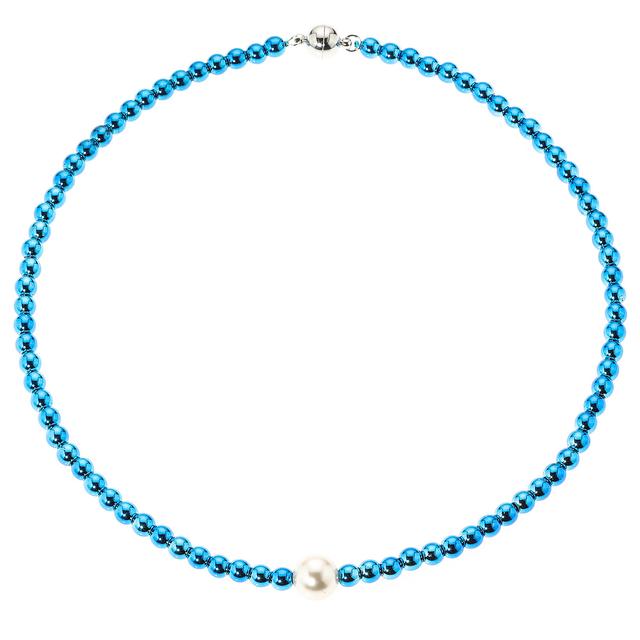 Glamour-Collier, Muschelkernperle, Magnet, ca. 50 cm