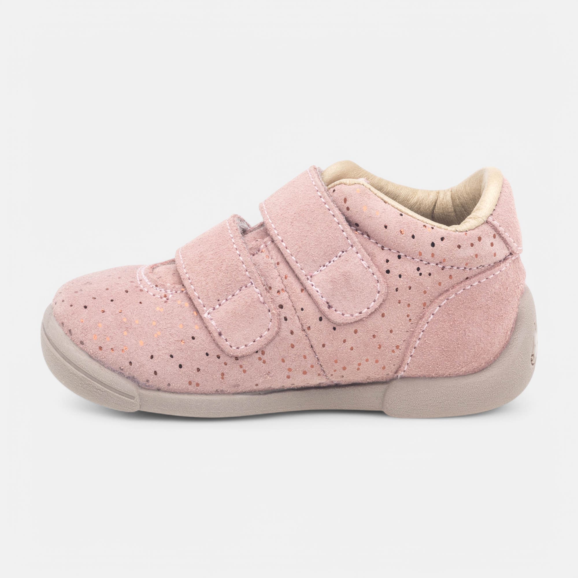 Baskets hautes Bébé fille en cuir rose