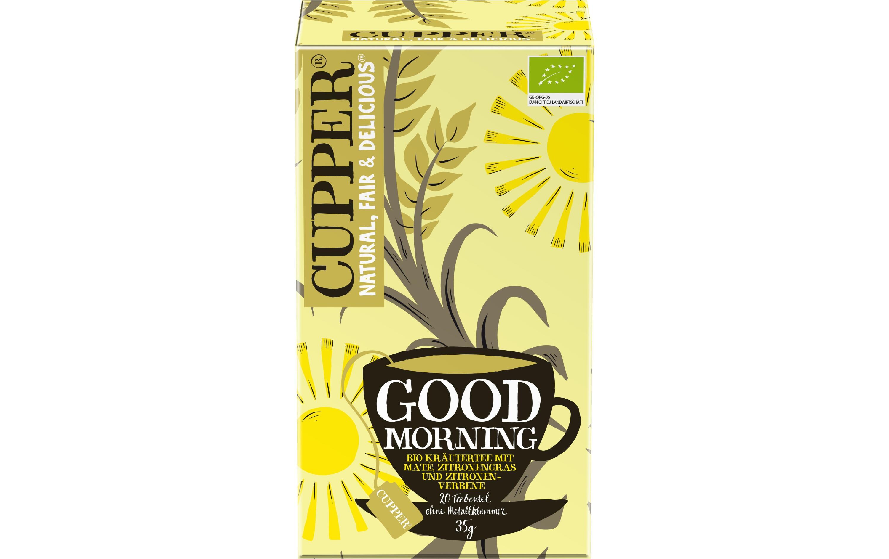 Teebeutel Bio Good Morning Kräutertee 20 x 1.75 gKräuterteemischung mit Zitronengras, Maté und Zitronenverbene