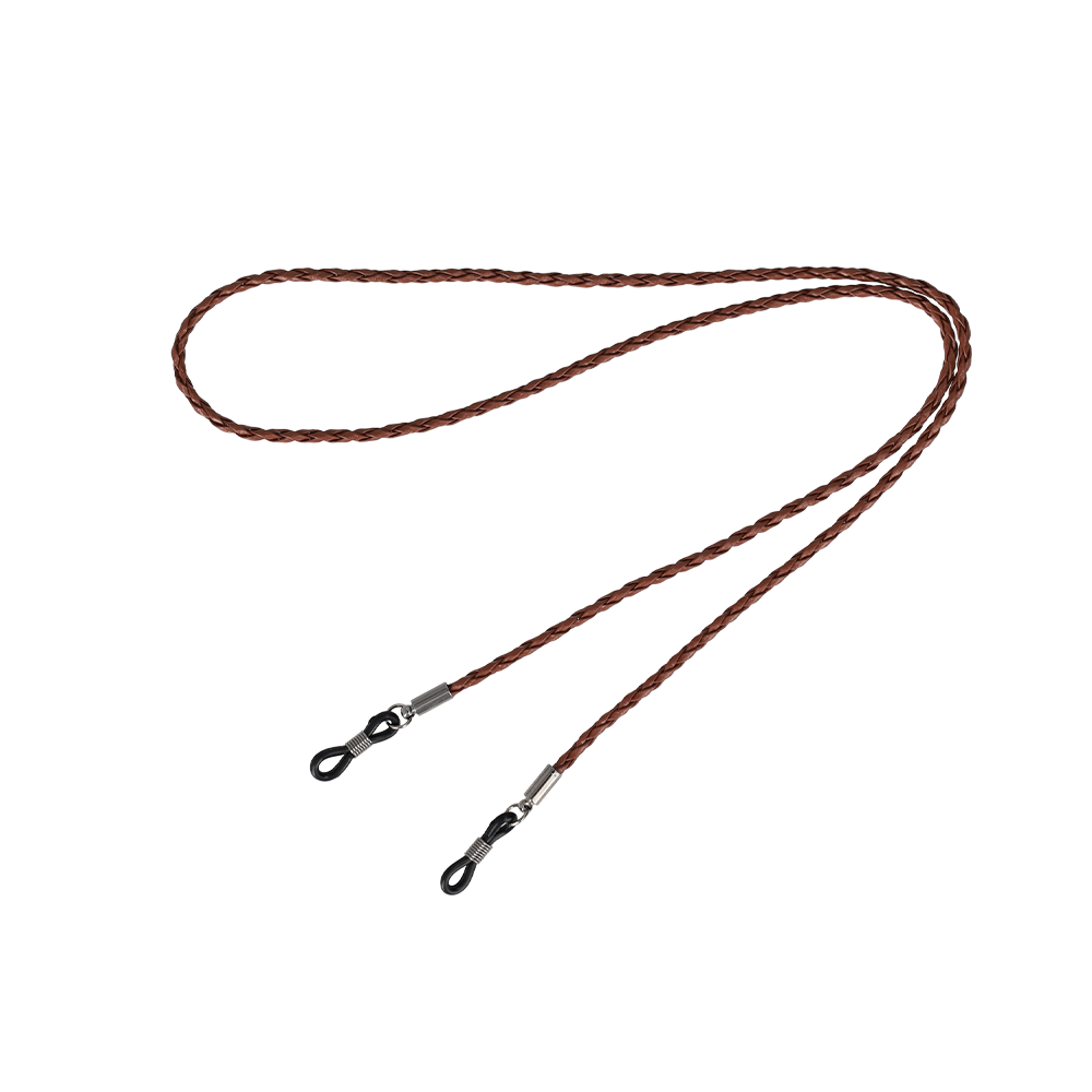 (70cm) Eyewear Halter Brillenkette Sonnenbrillenband Leder Nackenkordel - Braun
