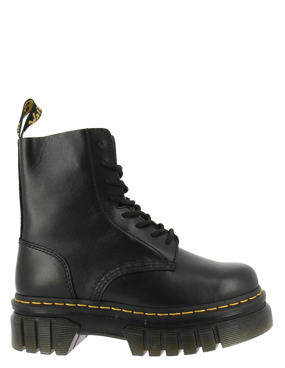 dr martens boots compensées femme audrick 8-eye cuir noir