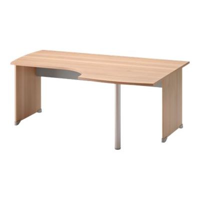 Bureau compact à droite JAZZ+ - 160 cm - Pieds panneaux - Hêtre ambré