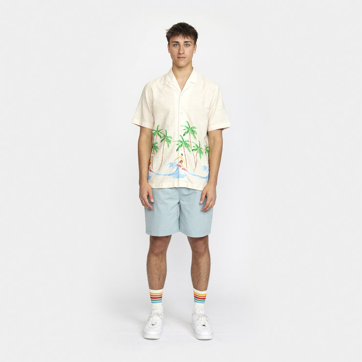 RVLT - Revolution Short sleeved shirt with a cuban collar in a thin cotton -sl Offwhite