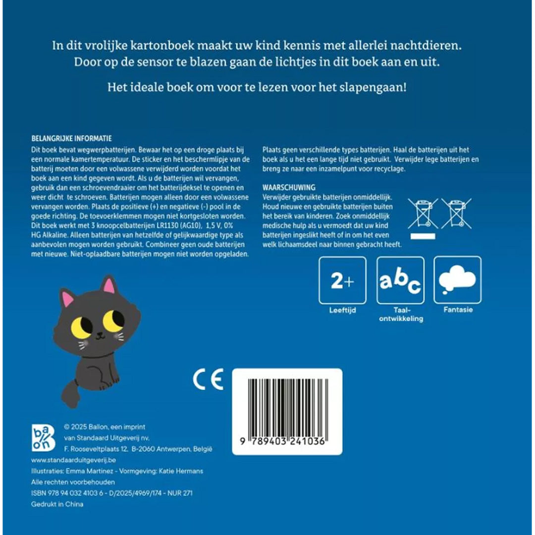 uitgeverij ballon mijn lichtjesboek - dieren in de nacht