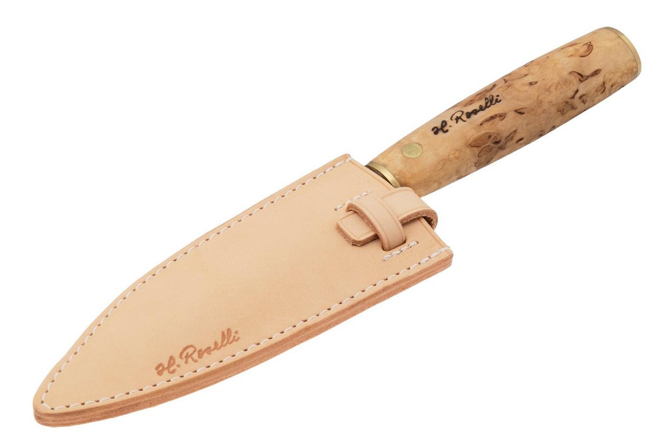 Roselli Santoku Knife R760 Carbon Steel, Curly Birch, santoku, 16 cm