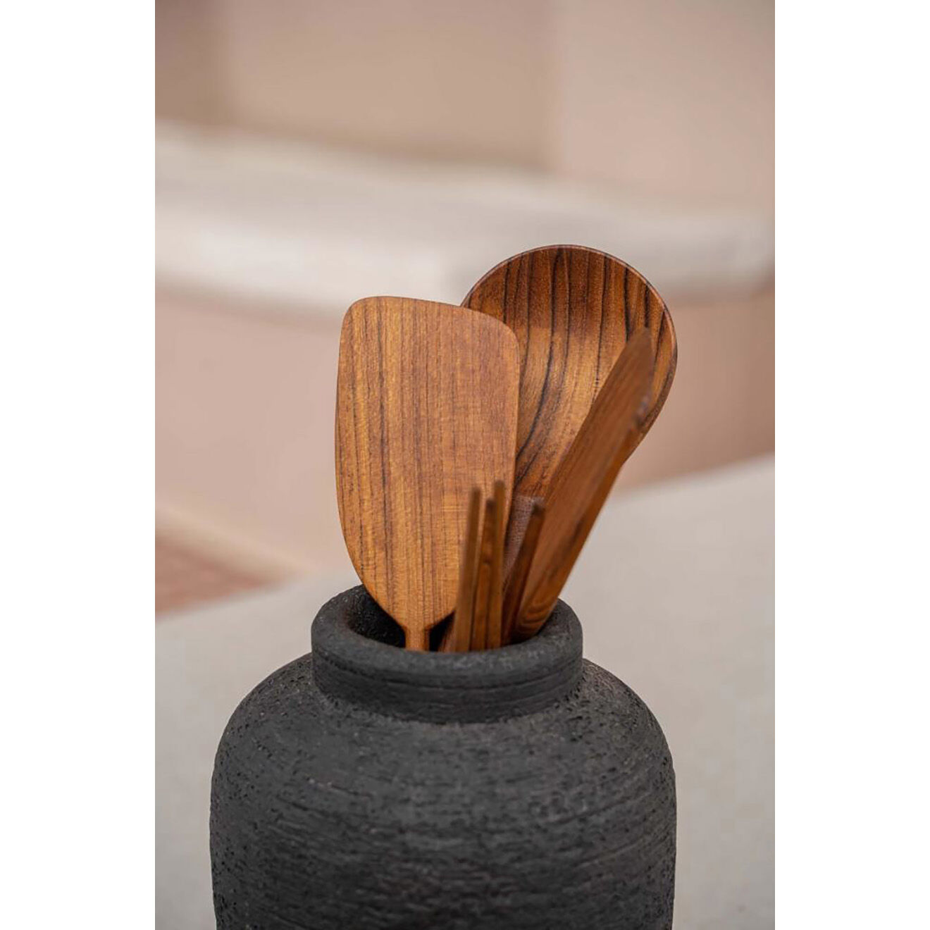Bazar Bizar Spatule en teck naturel -  28x6x1 cm