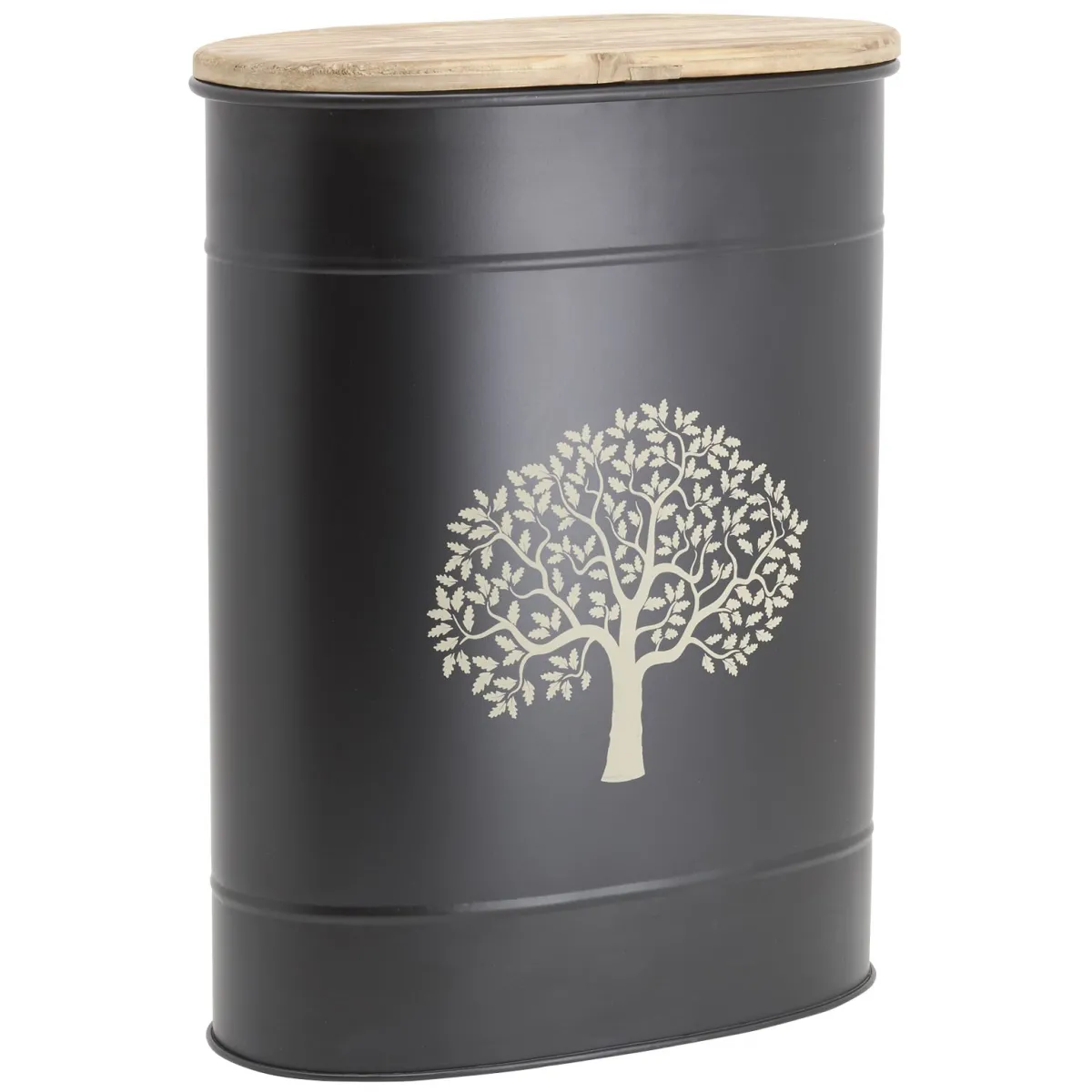 Aubry Gaspard Tabouret et Seau à Pellets Noir Arbre