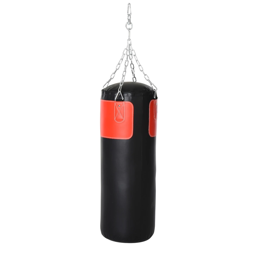 HOMCOM Boxsack mit Boxhandschuhen schwarz, rot