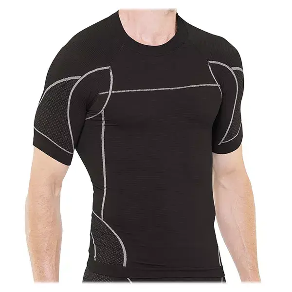 Camiseta de compressão para corrida Cellutex masculina, cinza e preta, tamanho P/M