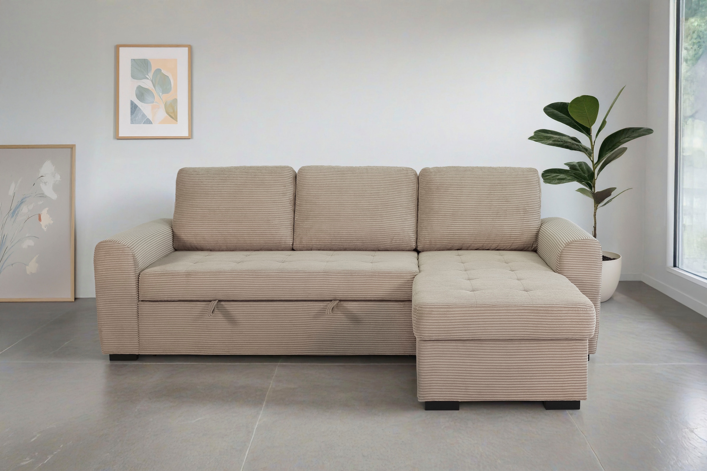 Trends by HG Ecksofa »Poll L-Form, B: 245 cm« mit Bettfunktion & Bettkasten
