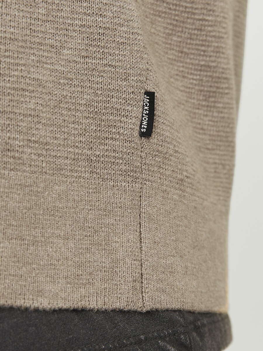 JACK & JONES<br>Suéter folgado com gola de pescador e meio zíper