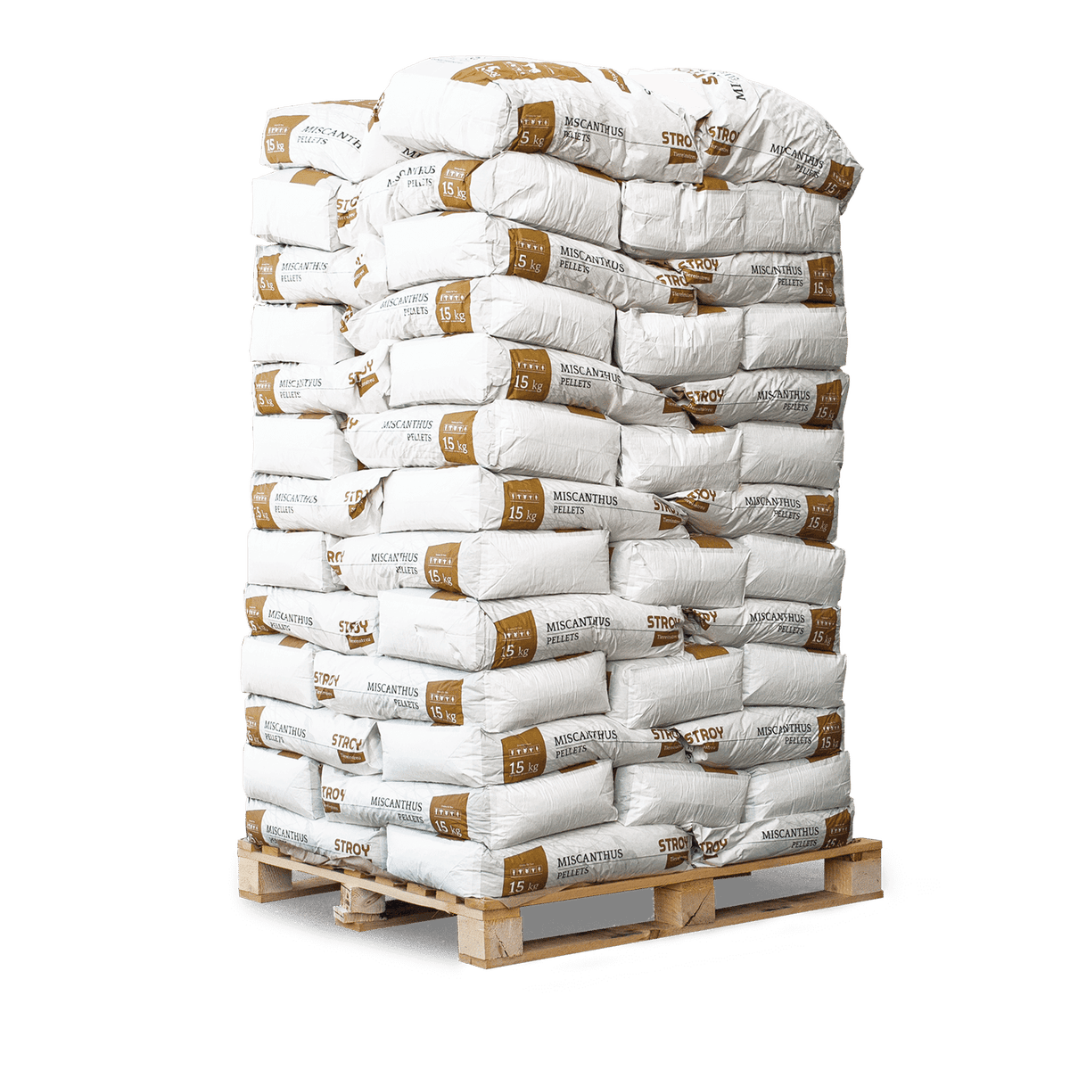 STROY Miscanthus Pellets Bedding 15kg x 65 Zakken 975kg Pallet Bedding Pellet Bedding Miscanthus