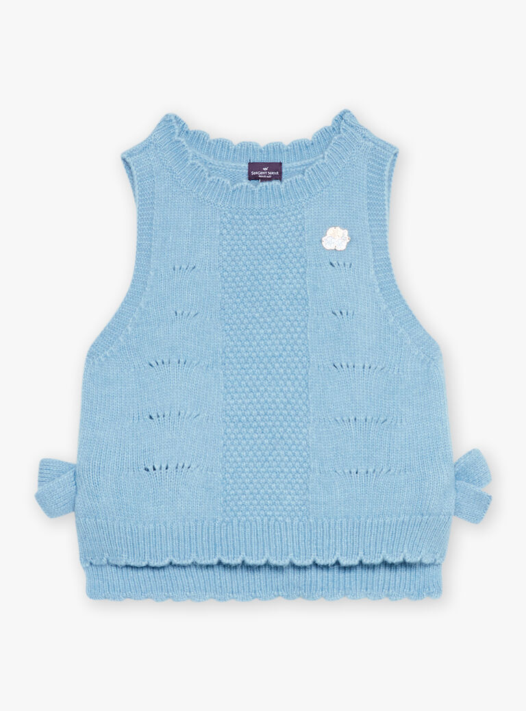 Pull bleu sans manches
