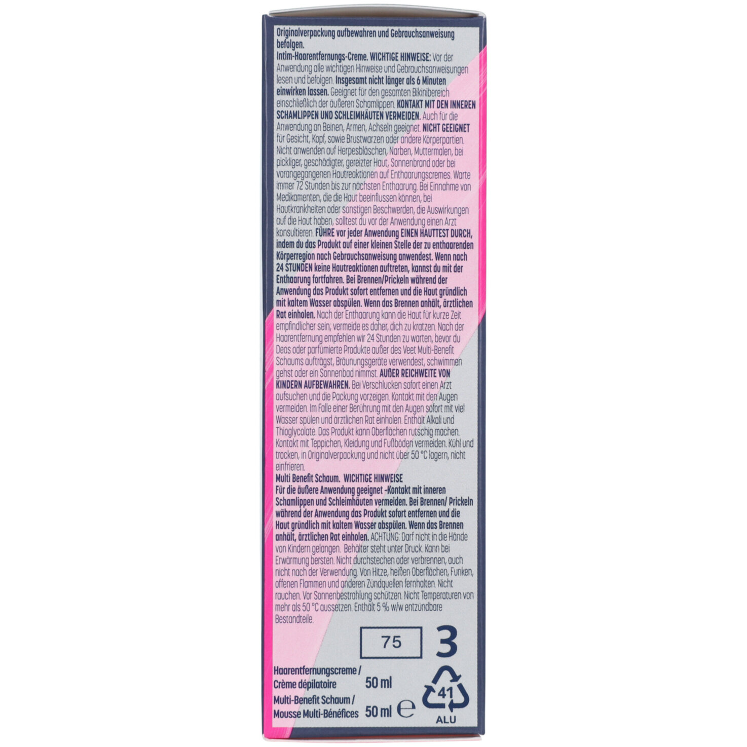 Veet Expert Intim Haarentfernungs Set, Enthaarungscreme & Multi-Benefit-Schaum (2x50 ml), 100 ml